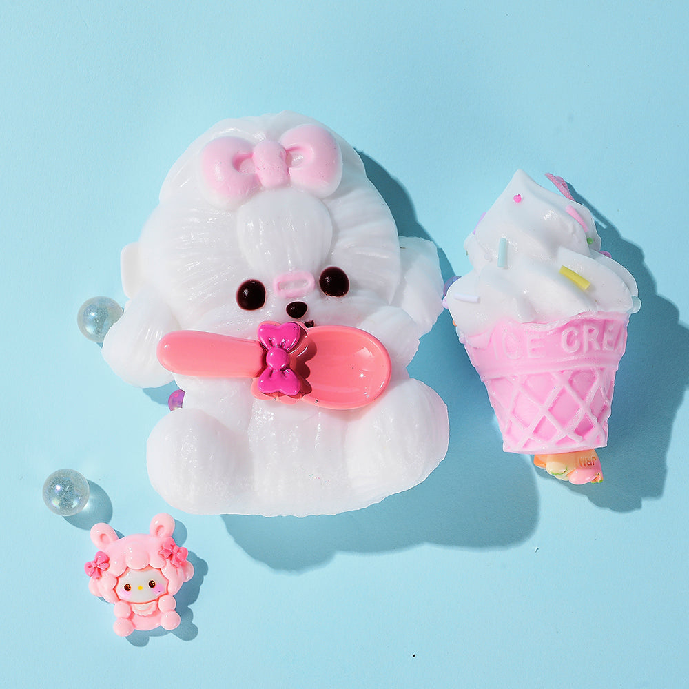 Puppy with Ice Cream | Stress Relief Toy | Handmade Taba Squishy