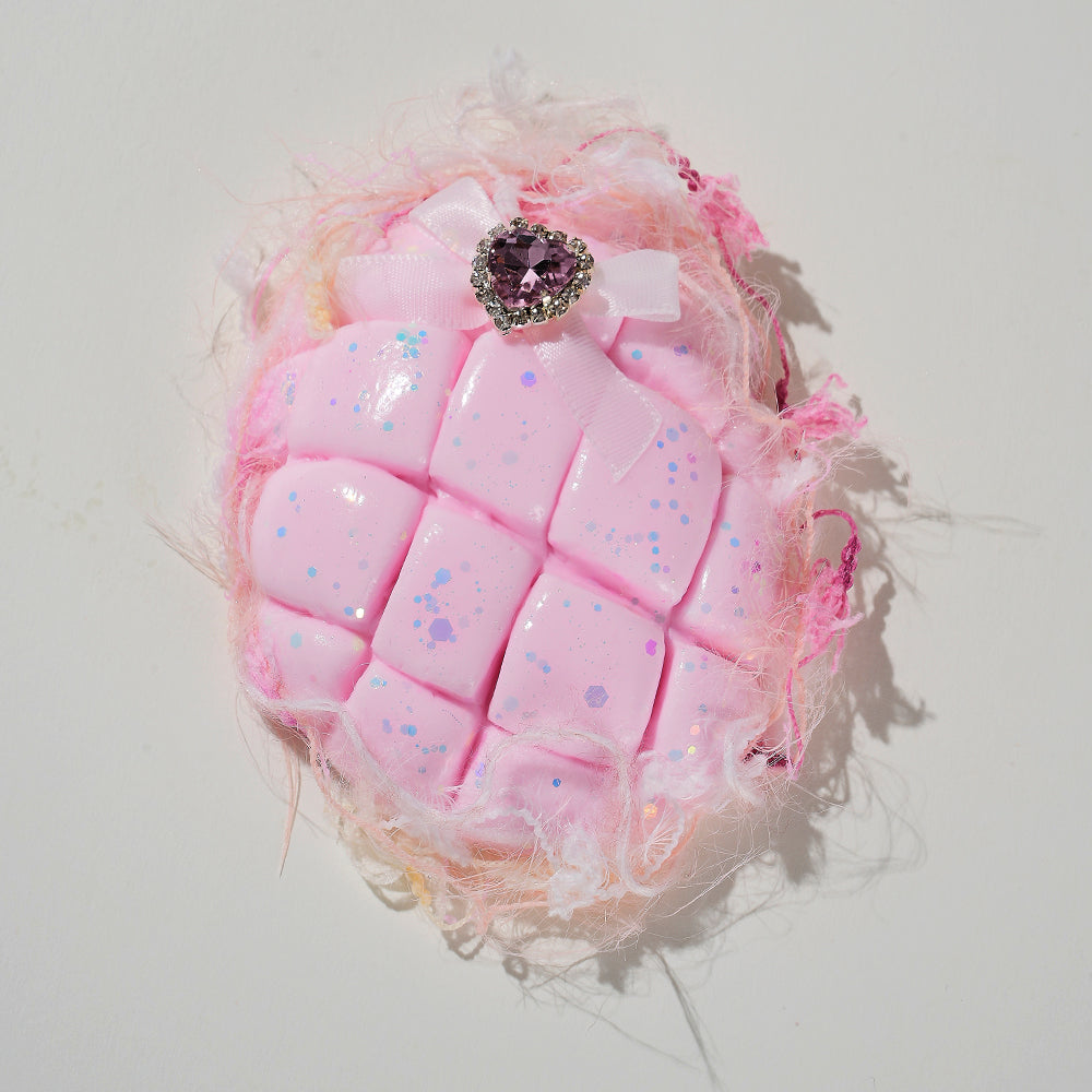 Handmade Taba Squishy | Bread with Diamond Heart | Stress Relief Toy