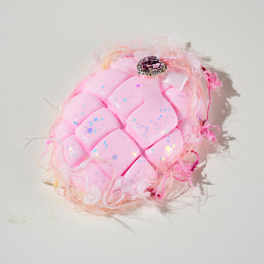 Handmade Taba Squishy | Bread with Diamond Heart | Stress Relief Toy