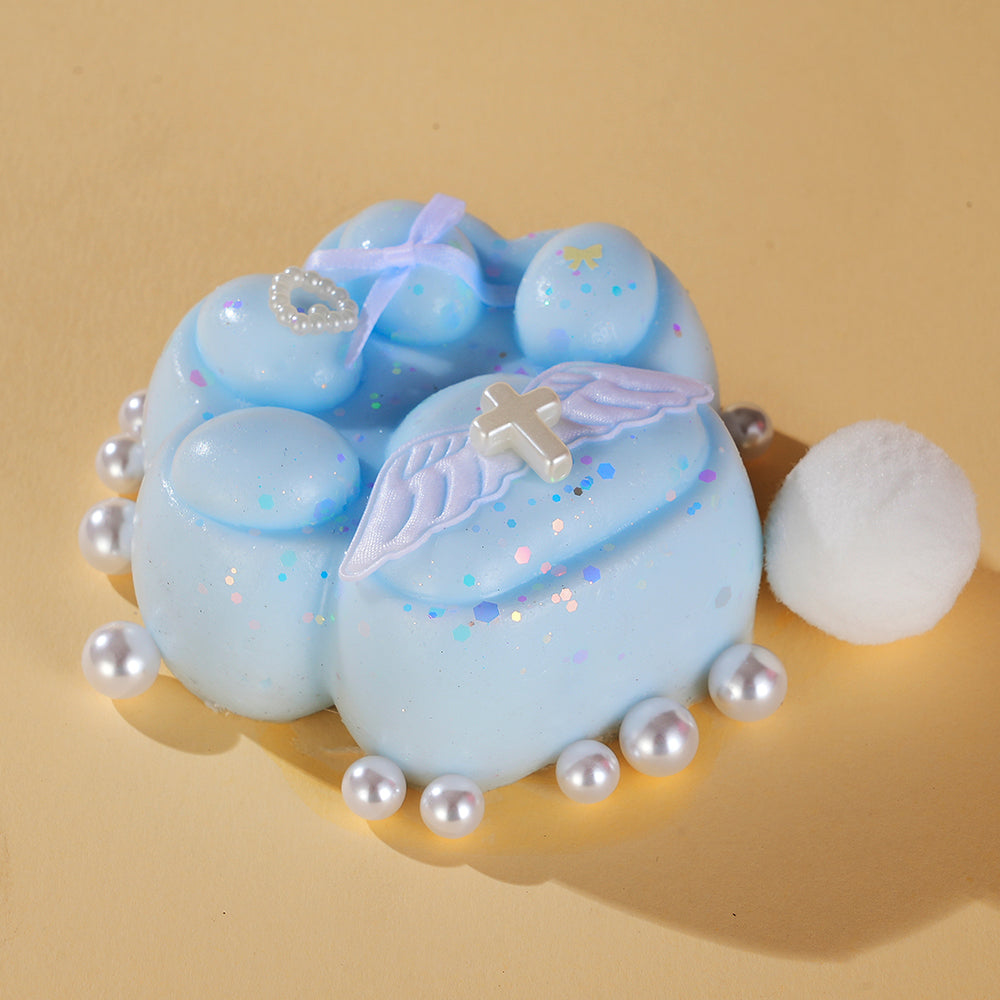 Handmade Taba Squishy | Blue Paw with Wings | Stress Relief Toy