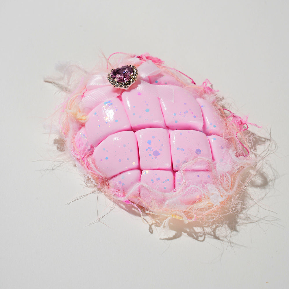 Handmade Taba Squishy | Bread with Diamond Heart | Stress Relief Toy