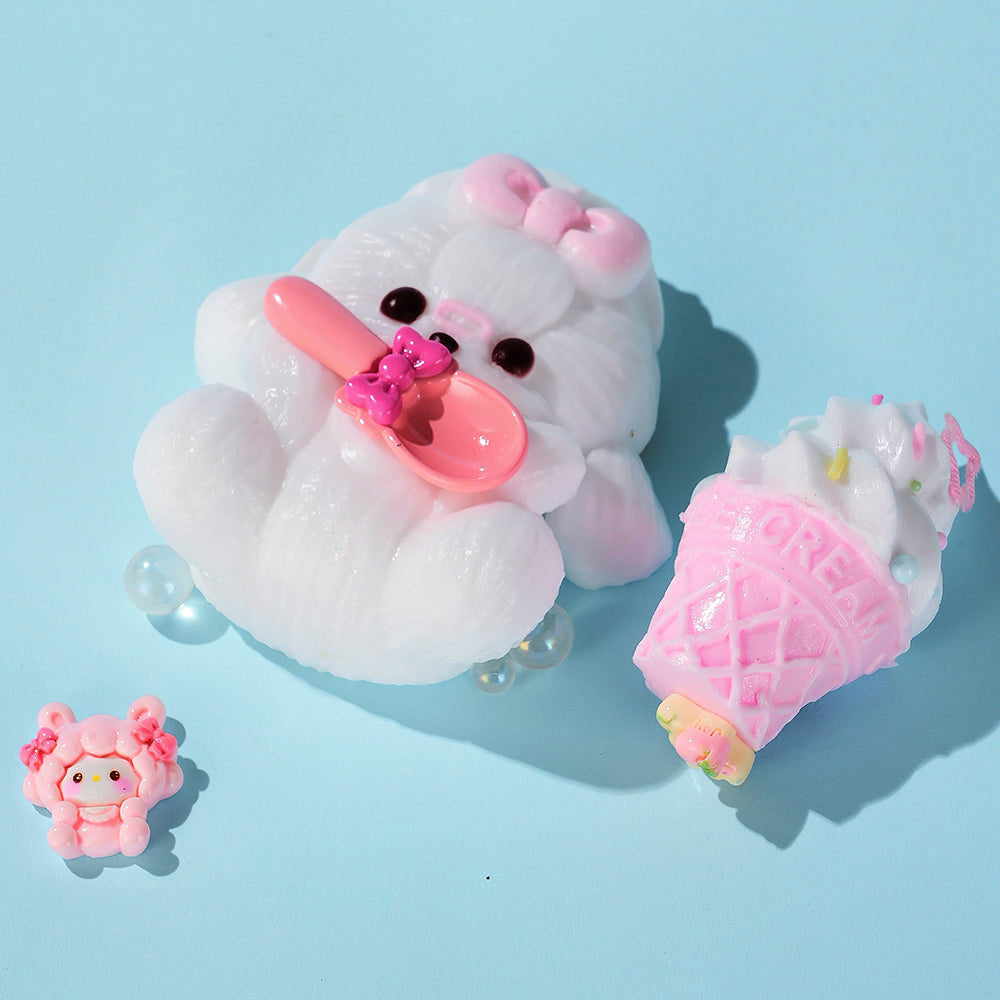 Puppy with Ice Cream | Stress Relief Toy | Handmade Taba Squishy