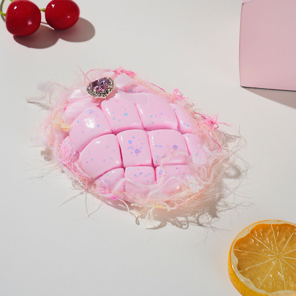 Handmade Taba Squishy | Bread with Diamond Heart | Stress Relief Toy