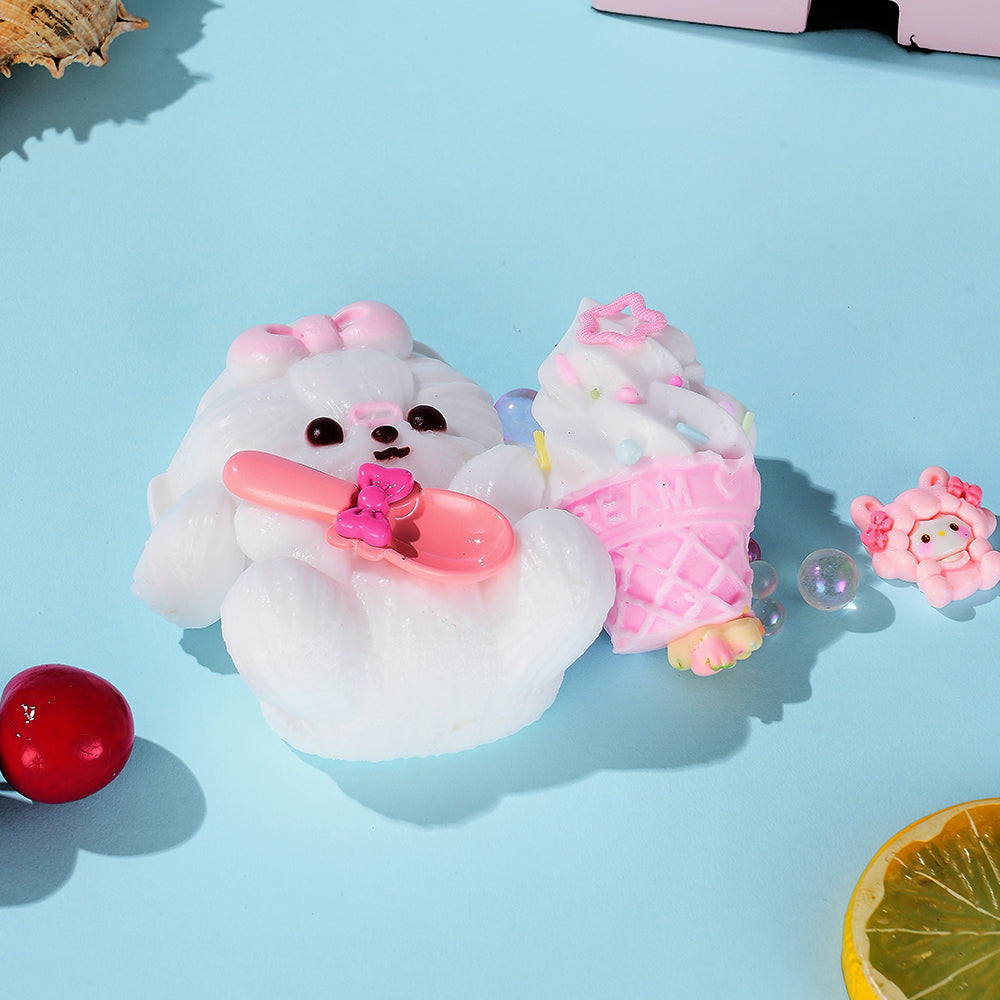 Puppy with Ice Cream | Stress Relief Toy | Handmade Taba Squishy