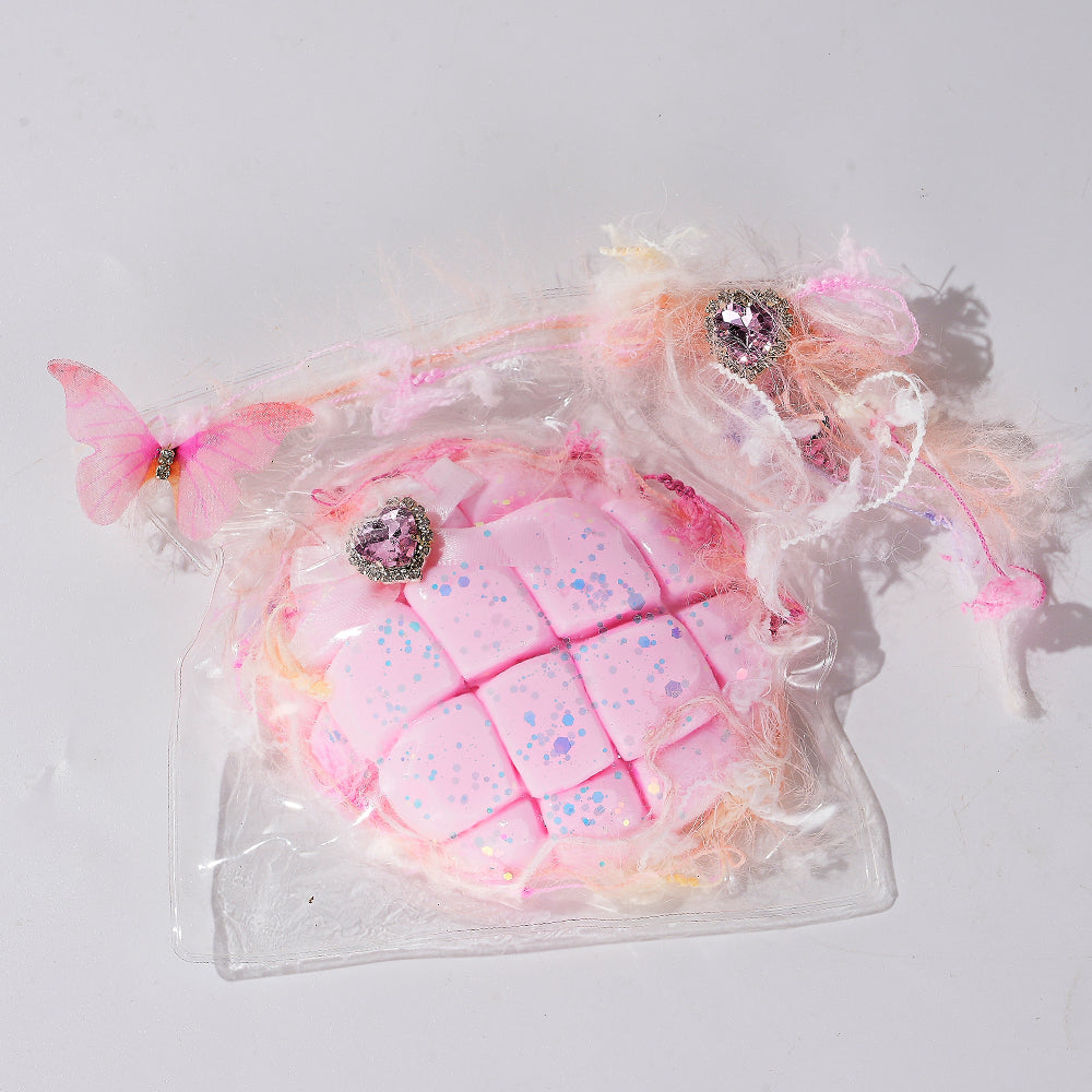 Handmade Taba Squishy | Bread with Diamond Heart | Stress Relief Toy