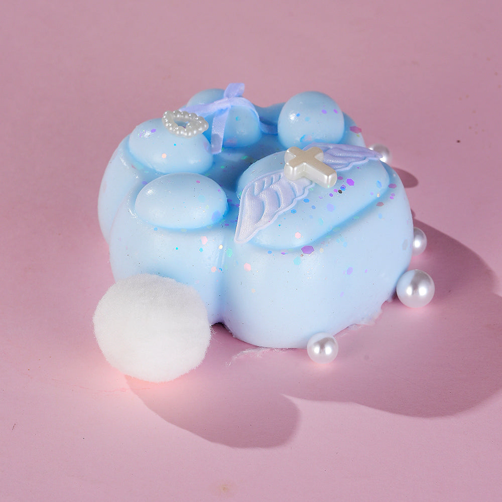 Handmade Taba Squishy | Blue Paw with Wings | Stress Relief Toy