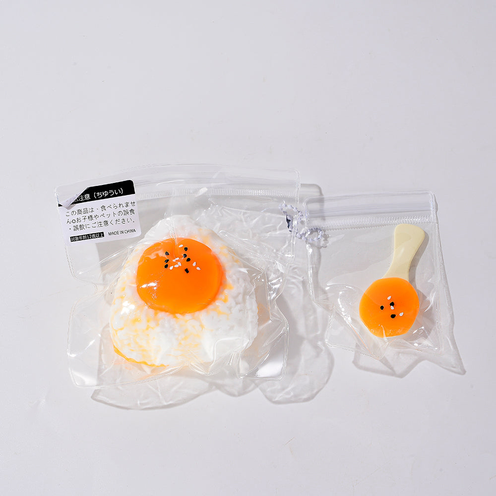 Egg Yolk Rice Ball | Stress Relief Toy | Handmade Taba Squishy | 2 toys