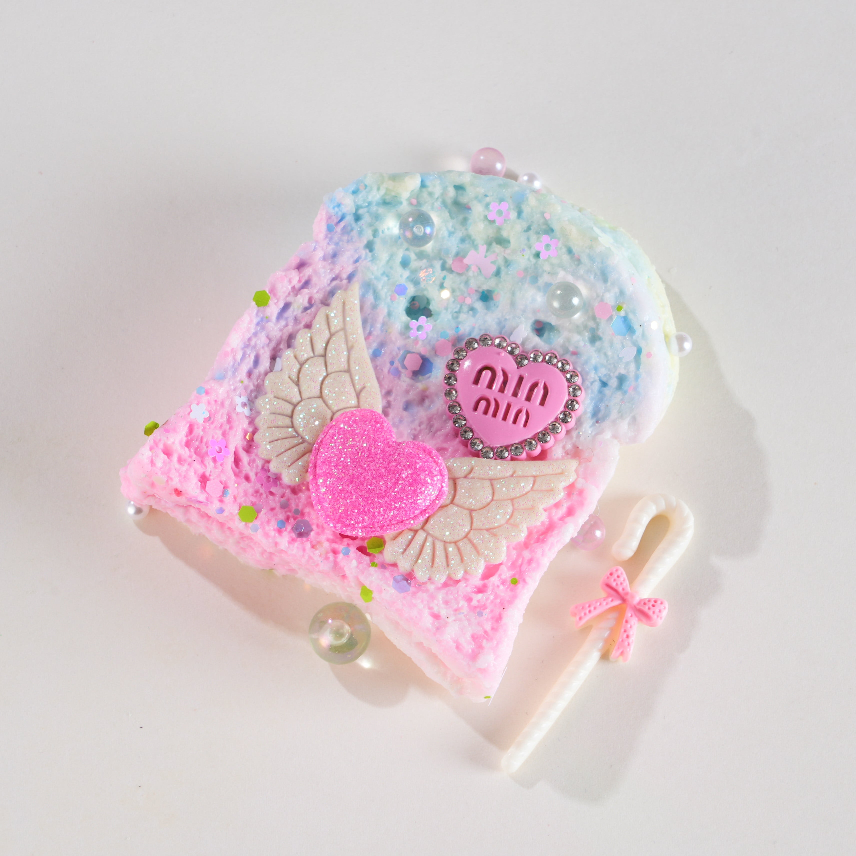 Luminous Sandwich with Heart Wings | Handmade Taba Squishy | Squeeze Toy