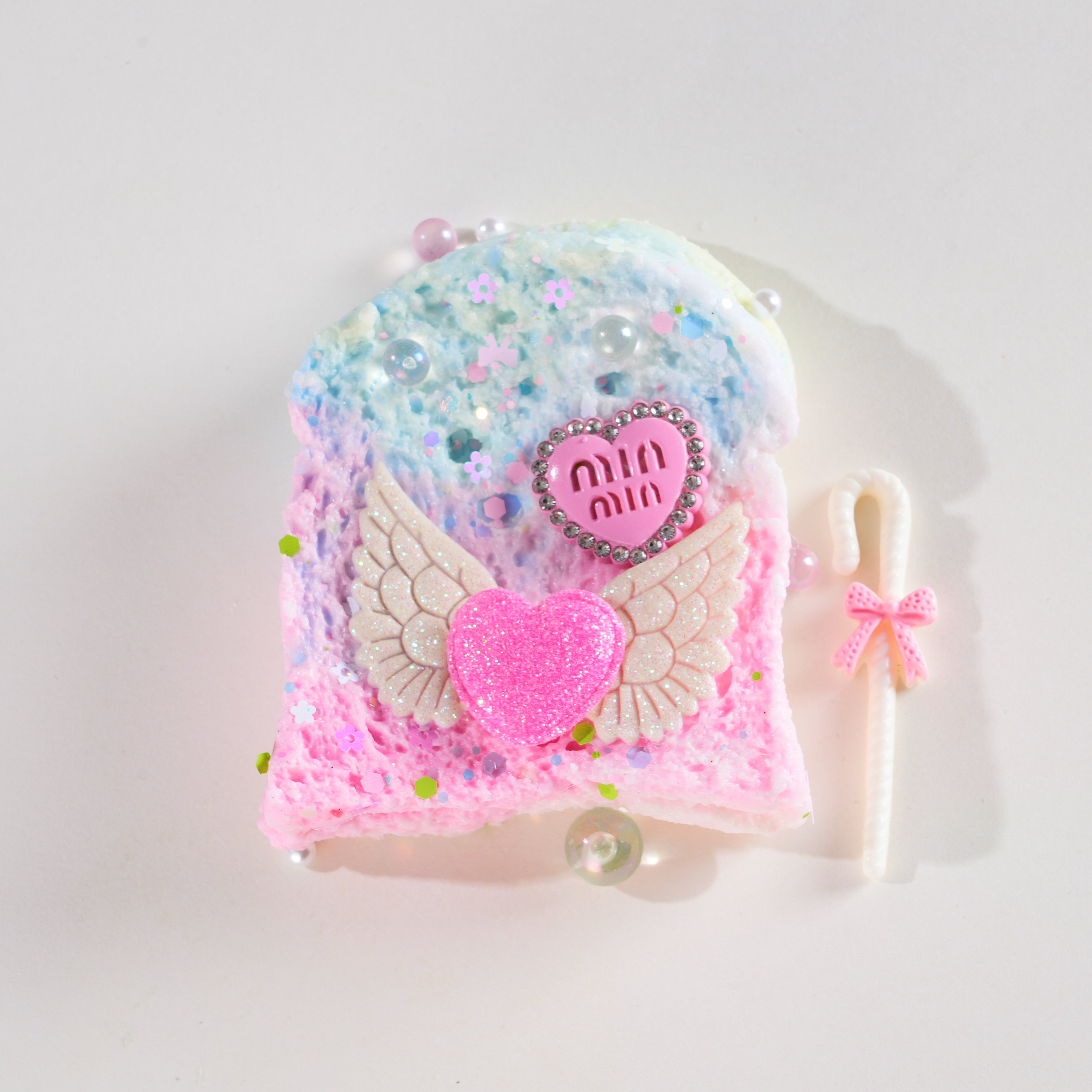Luminous Sandwich with Heart Wings | Handmade Taba Squishy | Squeeze Toy