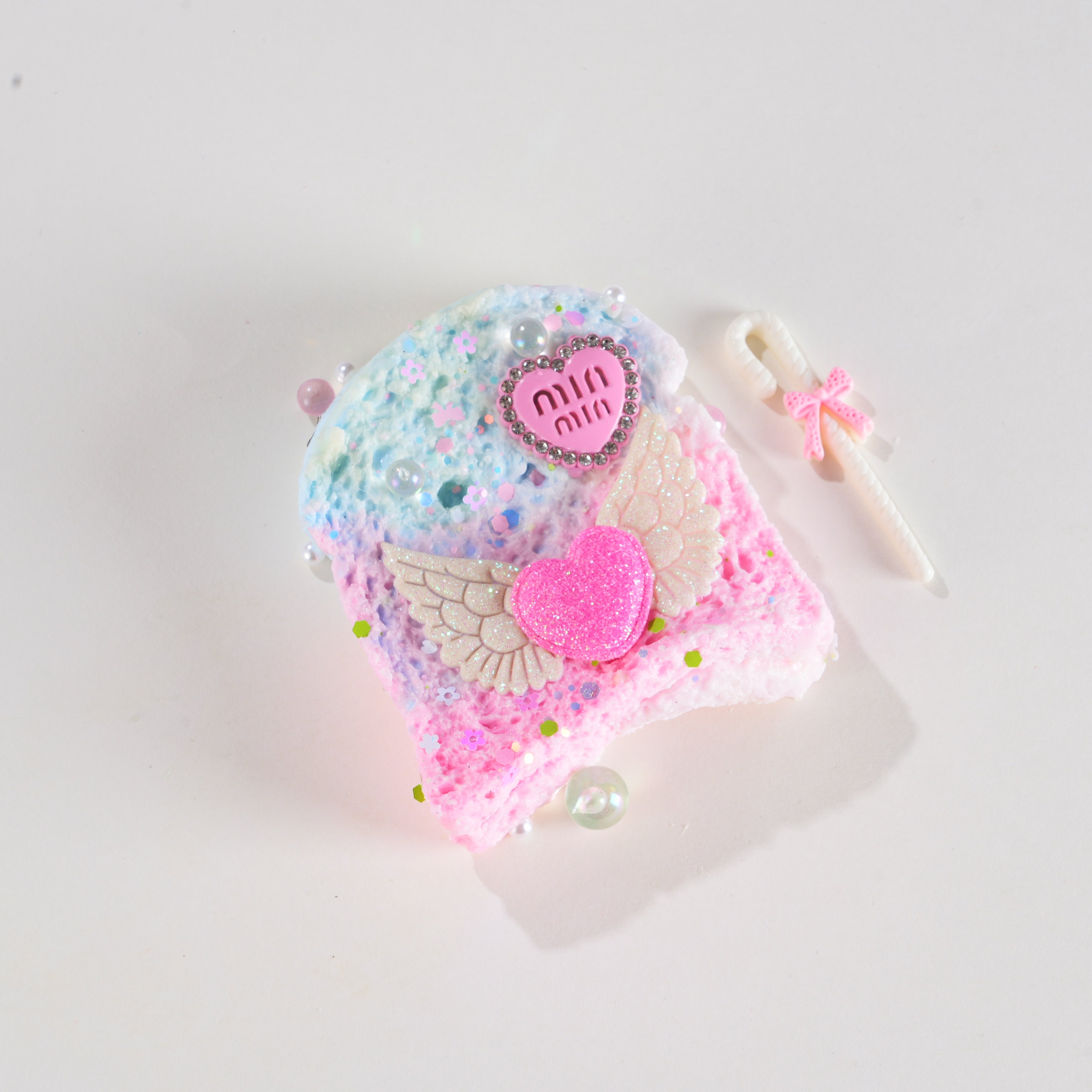 Luminous Sandwich with Heart Wings | Handmade Taba Squishy | Squeeze Toy